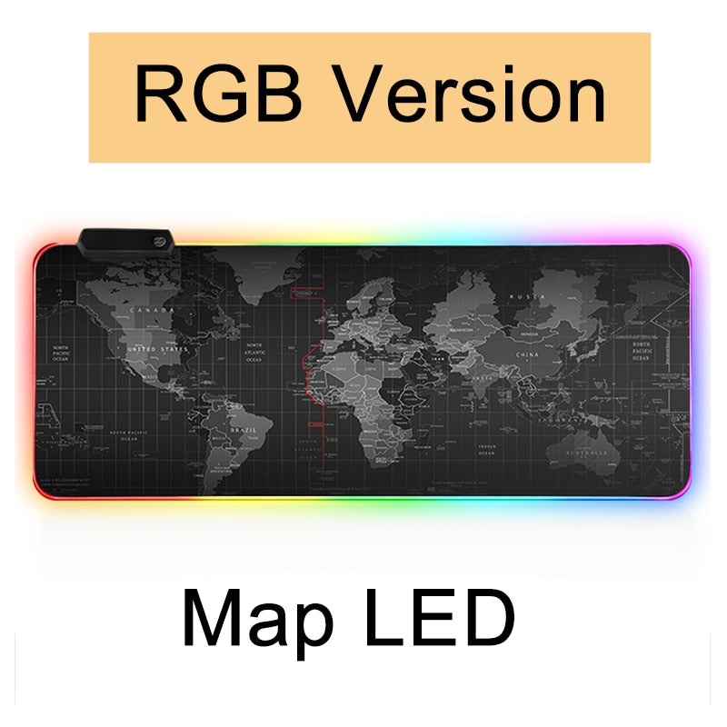 Large RGB Gaming Mouse Pad Gamer LED Light Locking Edge Big Deskmat Keyboard Natural Rubber Mousepad for Warcraft CS Dota