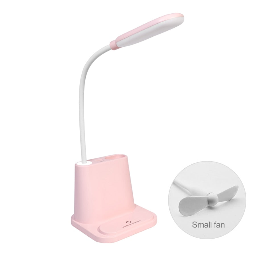 Touch Dimmable LED Desk Lamp 10W Wireless Charging/USB  Charging Table Light for Children Kids Reading Study Bedside Bedroom