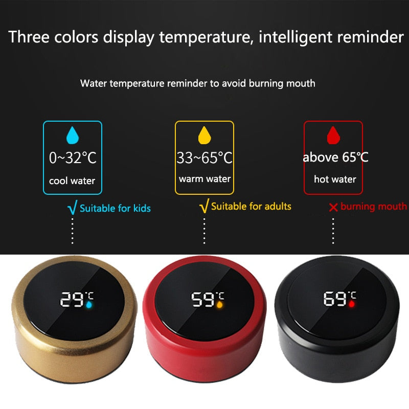 smart digital water bottle keeps cold and heat thermal bottle Stainless Steel Thermos for baby children kids terms