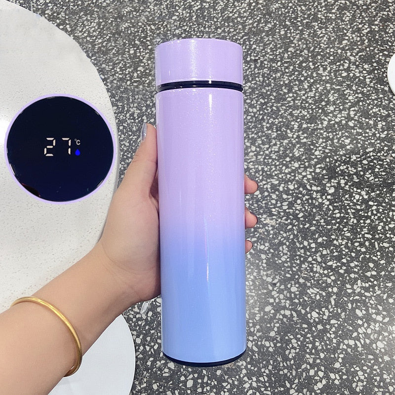 smart digital water bottle keeps cold and heat thermal bottle Stainless Steel Thermos for baby children kids terms