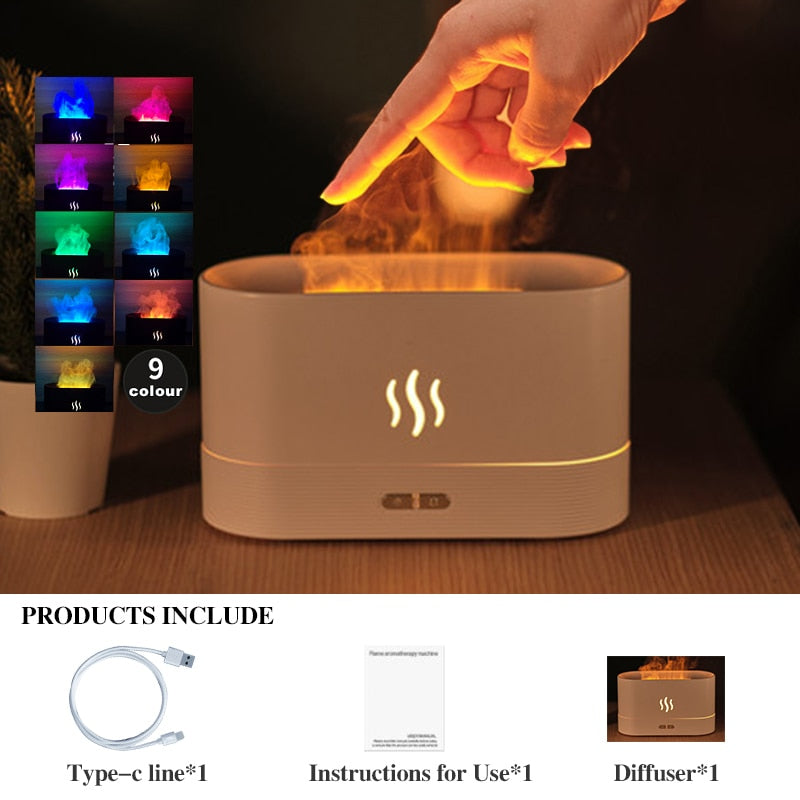 Flame Air Humidifier Ultrasonic Aromatherapy Humidifiers Diffusers Volcano Mist Maker Fragrance Essential Oil Aroma Difusor