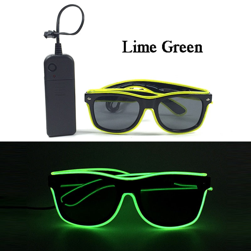 Fashion Luminous Decorative Glasses Neon Party Decoration LED Sunglasses For Nightclub DJ Dance Music Festival Rave