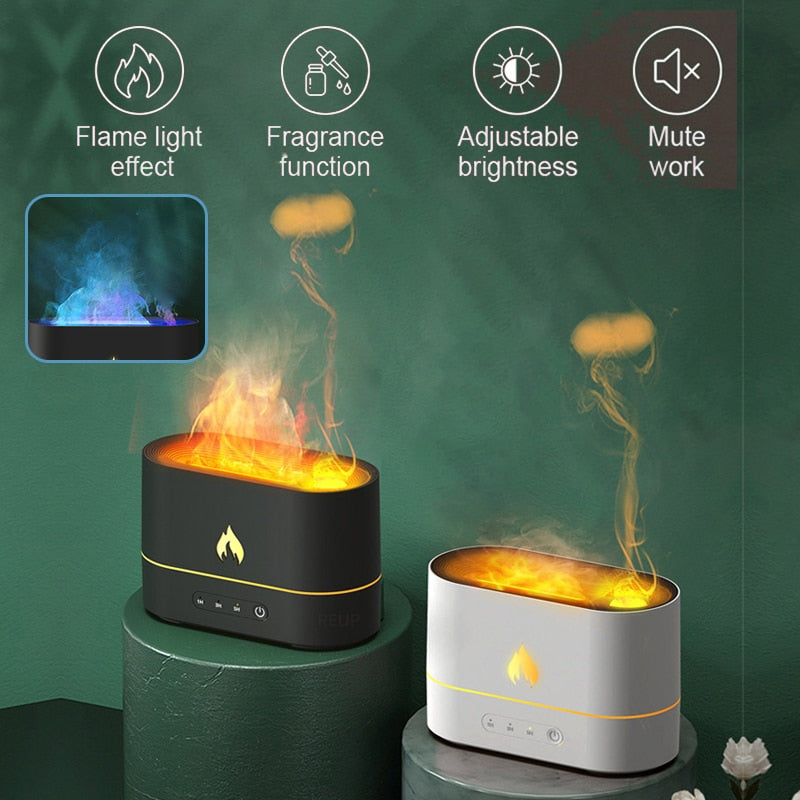 Flame Air Humidifier Ultrasonic Aromatherapy Humidifiers Diffusers Volcano Mist Maker Fragrance Essential Oil Aroma Difusor