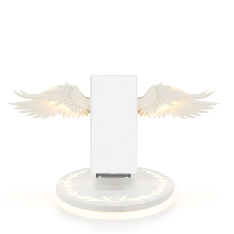 10W Universal Colorful LED Angel Wings Qi Wireless Charger Charge Dock For iPhone14 13ProMaX 12Pro 11 Mobile Phone Fast Charger