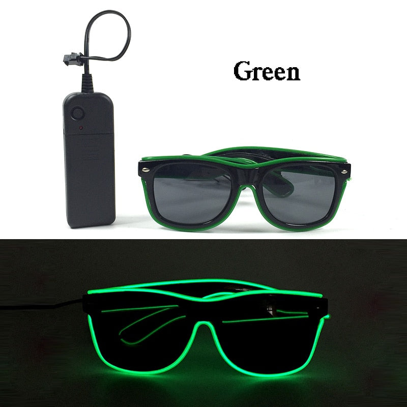 Fashion Luminous Decorative Glasses Neon Party Decoration LED Sunglasses For Nightclub DJ Dance Music Festival Rave