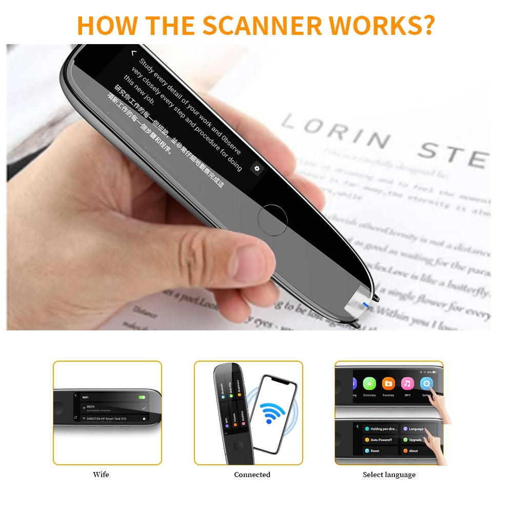 Scan Reader Pen X2/X3 Translatorand Reading Pen for Dyslexia Autismo Smart Voice Scan Translator Pen Traduzione in 112 lingue