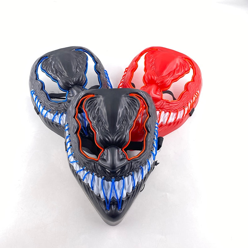 Cosplay Film Venom  Accessories Prop Glowing Horror LED Party Mask Flashing In the Dark Night For Halloween