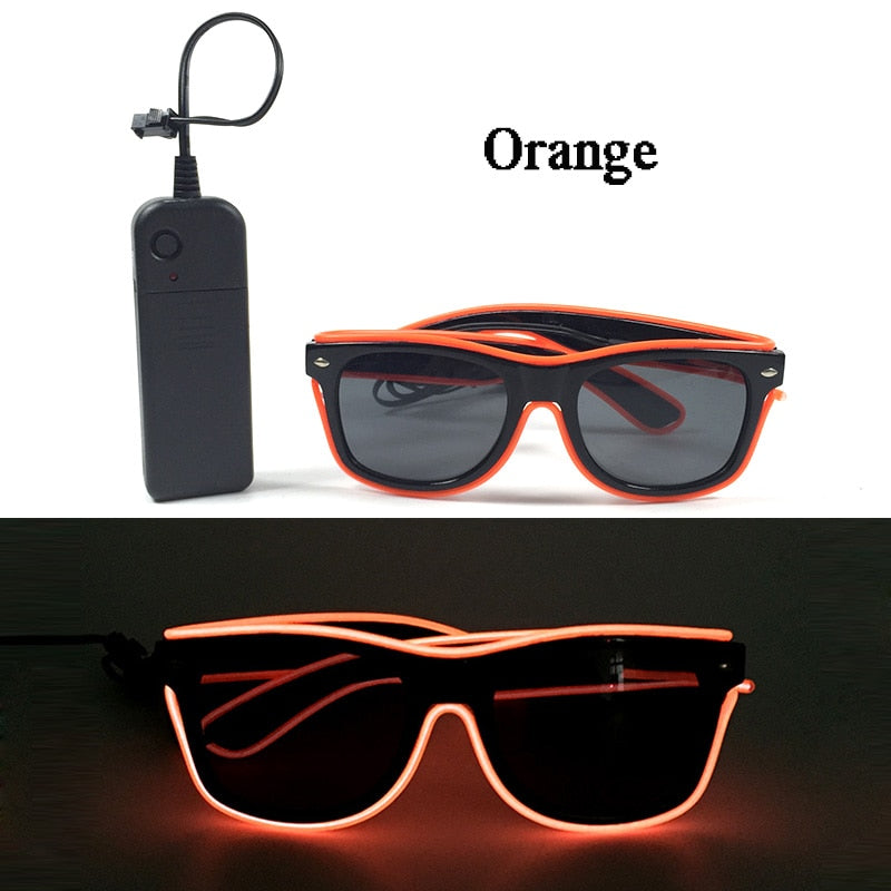 Fashion Luminous Decorative Glasses Neon Party Decoration LED Sunglasses For Nightclub DJ Dance Music Festival Rave