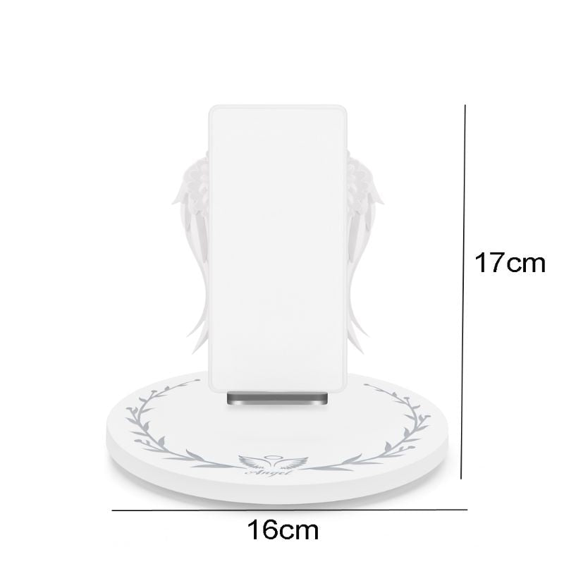 10W Universal Colorful LED Angel Wings Qi Wireless Charger Charge Dock For iPhone14 13ProMaX 12Pro 11 Mobile Phone Fast Charger