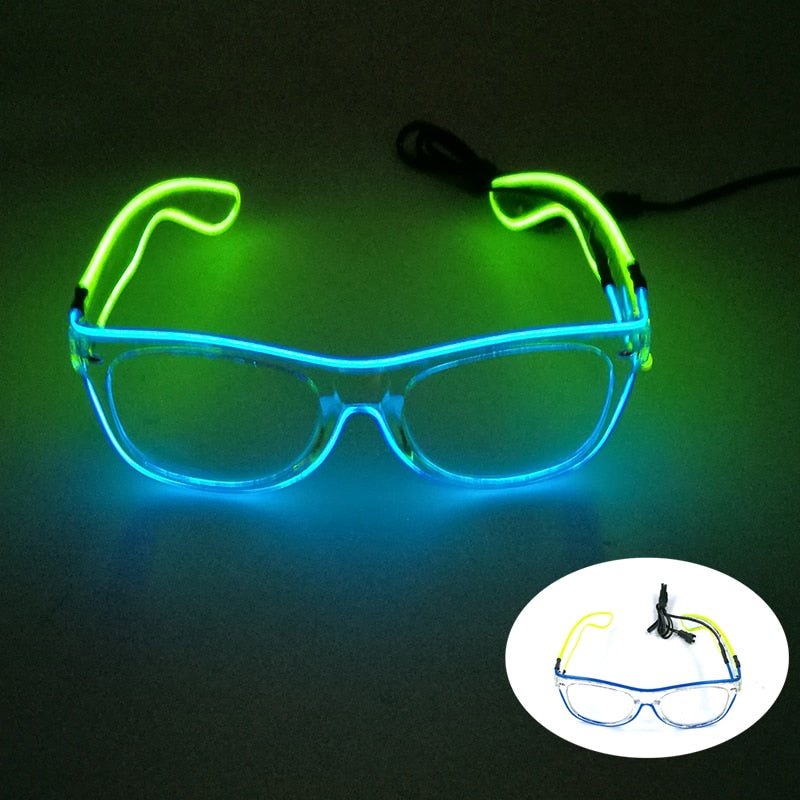 Fashion Luminous Decorative Glasses Neon Party Decoration LED Sunglasses For Nightclub DJ Dance Music Festival Rave