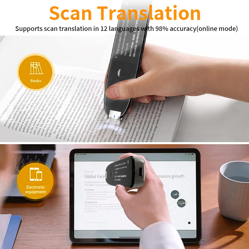 Scan Reader Pen X2/X3 Translatorand Reading Pen for Dyslexia Autismo Smart Voice Scan Translator Pen Traduzione in 112 lingue