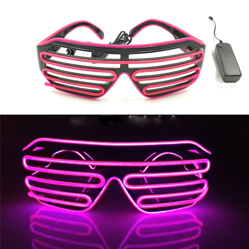 Fashion Luminous Decorative Glasses Neon Party Decoration LED Sunglasses For Nightclub DJ Dance Music Festival Rave