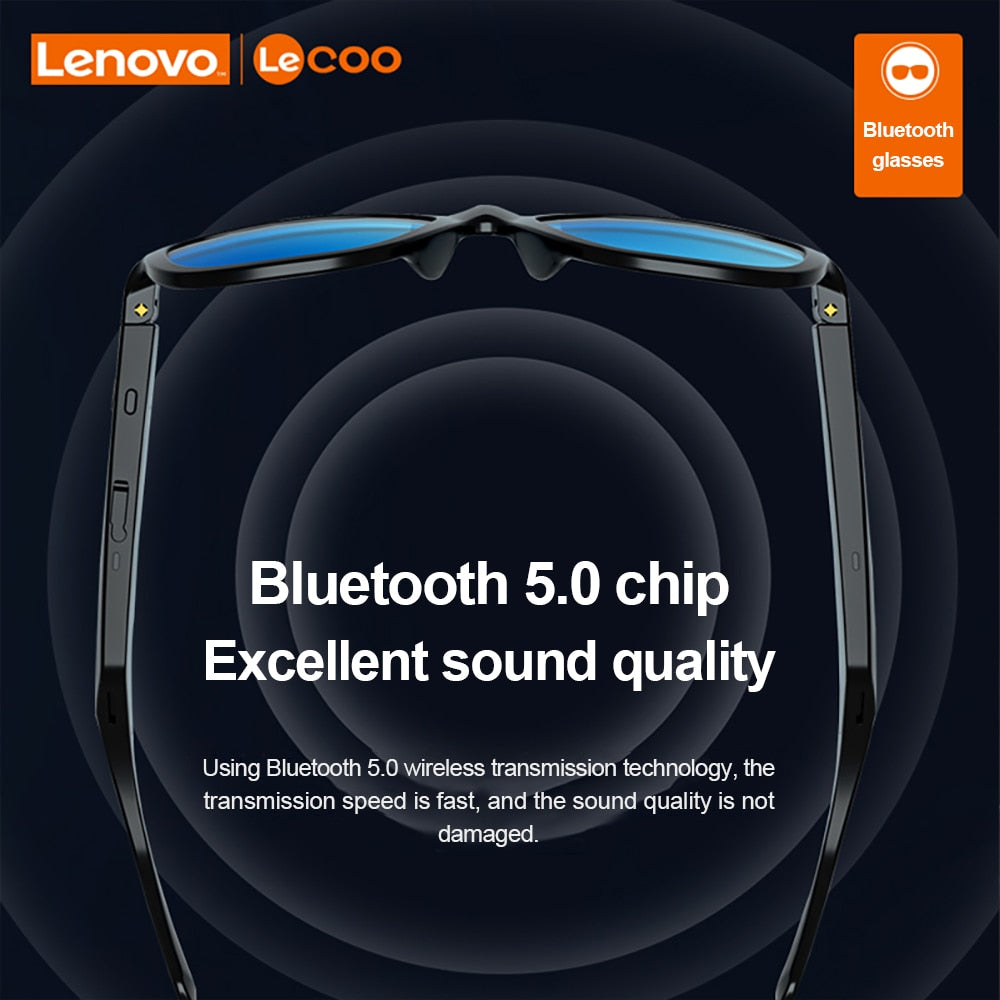 Lenovo Lecoo C8 Smart Glasses Headset Wireless Bluetooth Sunglasses Outdoor Sport earphone Calling Music Anti-Blue Eyeglasses