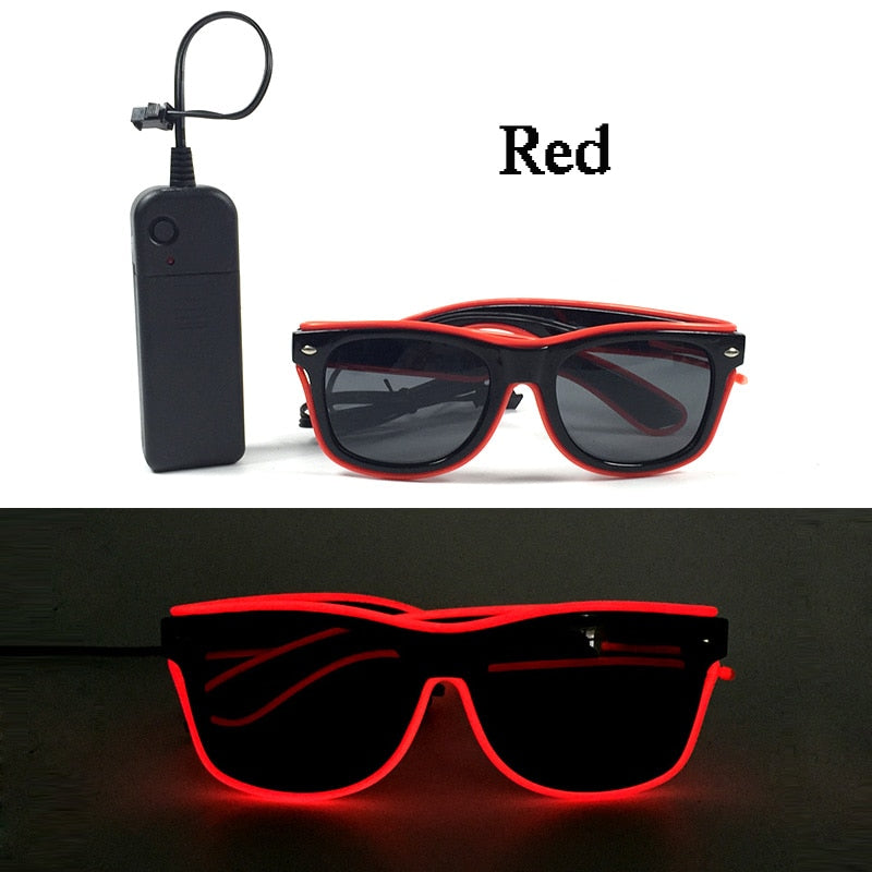 Fashion Luminous Decorative Glasses Neon Party Decoration LED Sunglasses For Nightclub DJ Dance Music Festival Rave