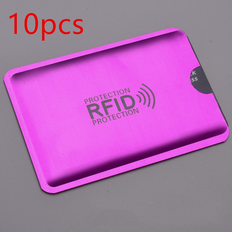 5-20 Pcs Aluminium Anti Rfid Card Holder NFC Blocking Reader Lock Id Bank Card Holder Case Protection Metal Credit Card Case