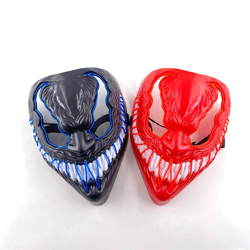 Cosplay Film Venom  Accessories Prop Glowing Horror LED Party Mask Flashing In the Dark Night For Halloween