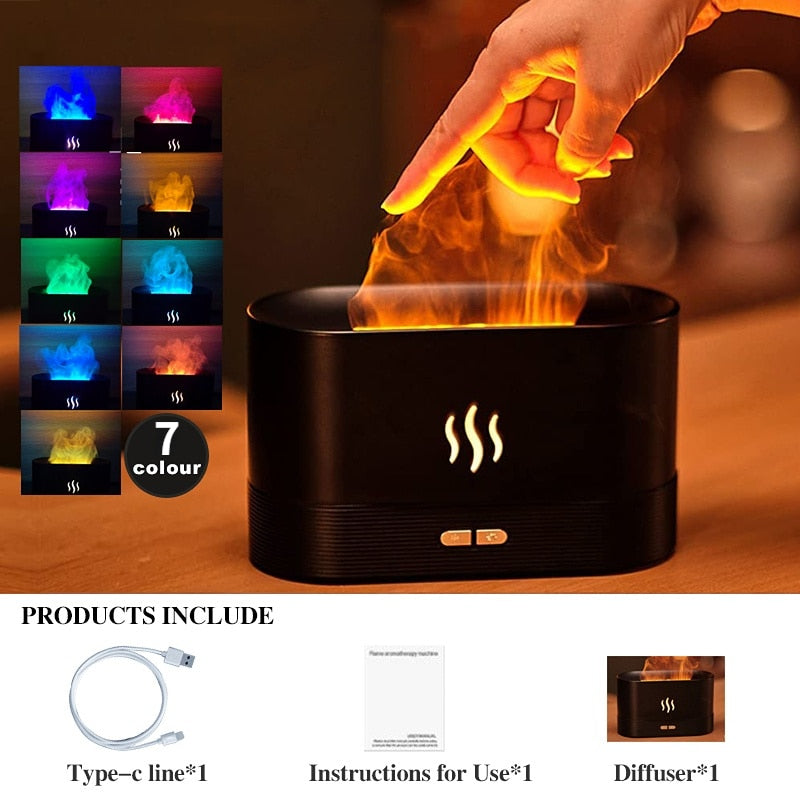 Flame Air Humidifier Ultrasonic Aromatherapy Humidifiers Diffusers Volcano Mist Maker Fragrance Essential Oil Aroma Difusor