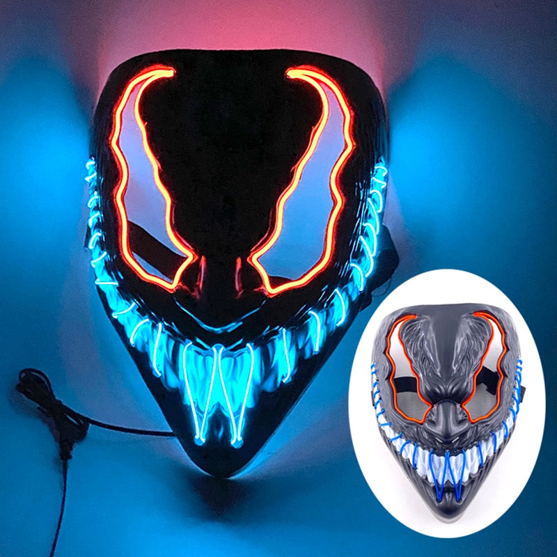 Cosplay Film Venom  Accessories Prop Glowing Horror LED Party Mask Flashing In the Dark Night For Halloween