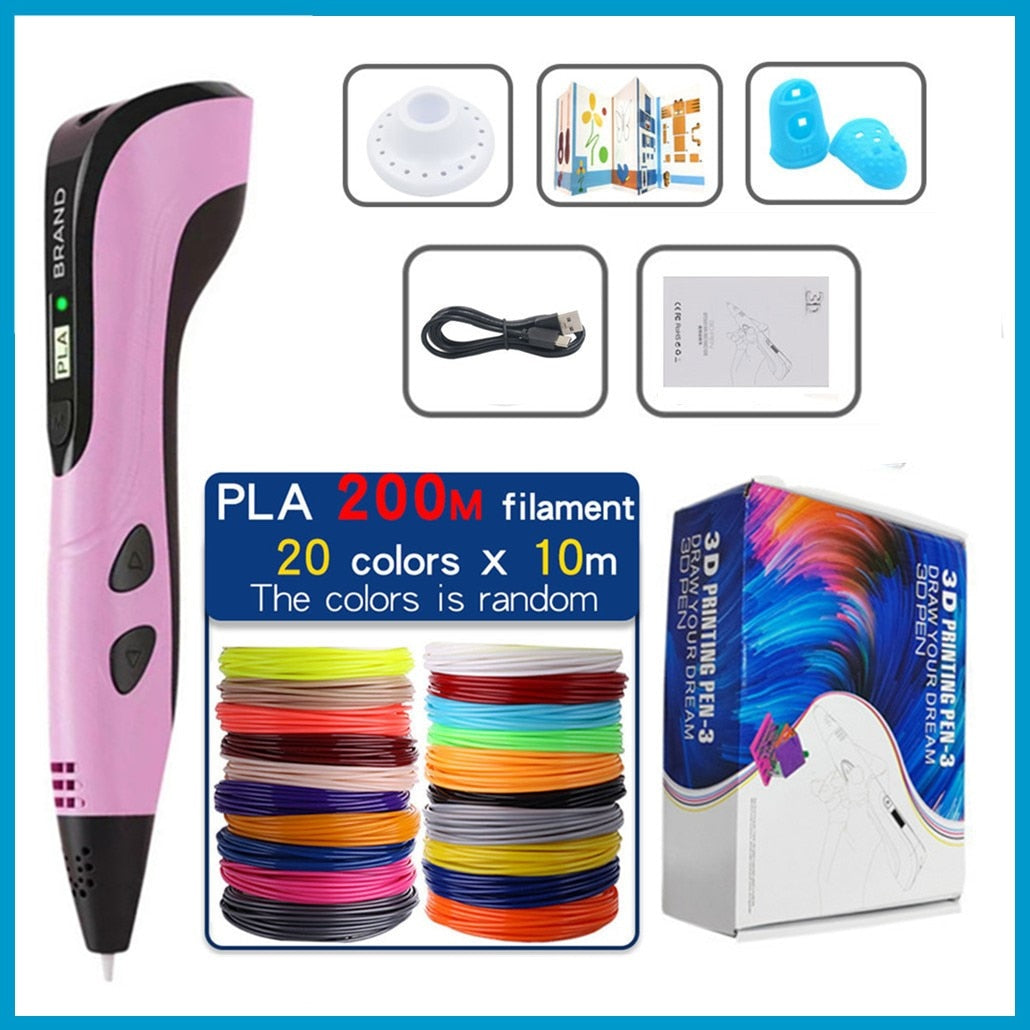 2023 NEW 3D Print Pen 3d Pen Set for Kids Children DIY Pens Child's Birthday Creative Gift Toys with PLA Filament Packaging Box