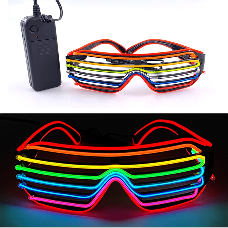 Fashion Luminous Decorative Glasses Neon Party Decoration LED Sunglasses For Nightclub DJ Dance Music Festival Rave