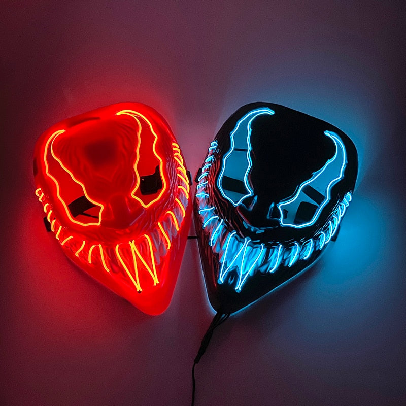 Cosplay Film Venom  Accessories Prop Glowing Horror LED Party Mask Flashing In the Dark Night For Halloween