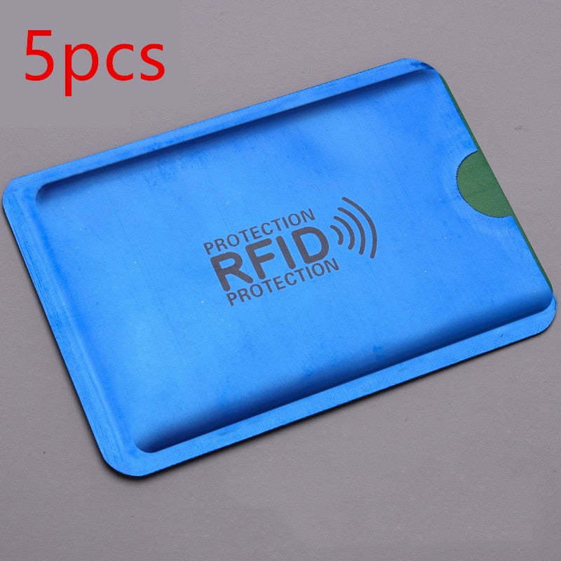 5-20 Pcs Aluminium Anti Rfid Card Holder NFC Blocking Reader Lock Id Bank Card Holder Case Protection Metal Credit Card Case