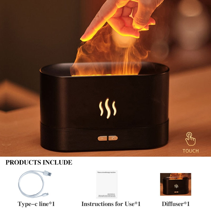 Flame Air Humidifier Ultrasonic Aromatherapy Humidifiers Diffusers Volcano Mist Maker Fragrance Essential Oil Aroma Difusor