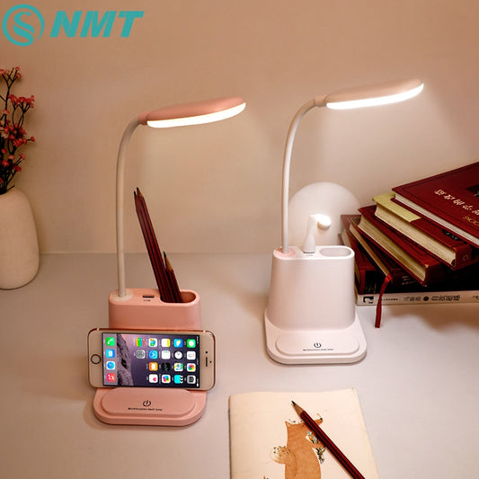 Touch Dimmable LED Desk Lamp 10W Wireless Charging/USB  Charging Table Light for Children Kids Reading Study Bedside Bedroom