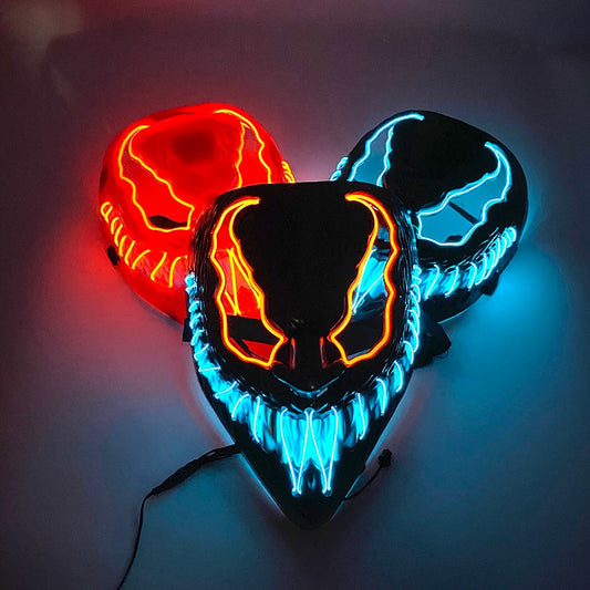 Cosplay Film Venom  Accessories Prop Glowing Horror LED Party Mask Flashing In the Dark Night For Halloween