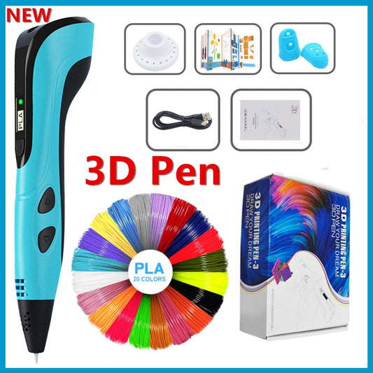 2023 NEW 3D Print Pen 3d Pen Set for Kids Children DIY Pens Child's Birthday Creative Gift Toys with PLA Filament Packaging Box